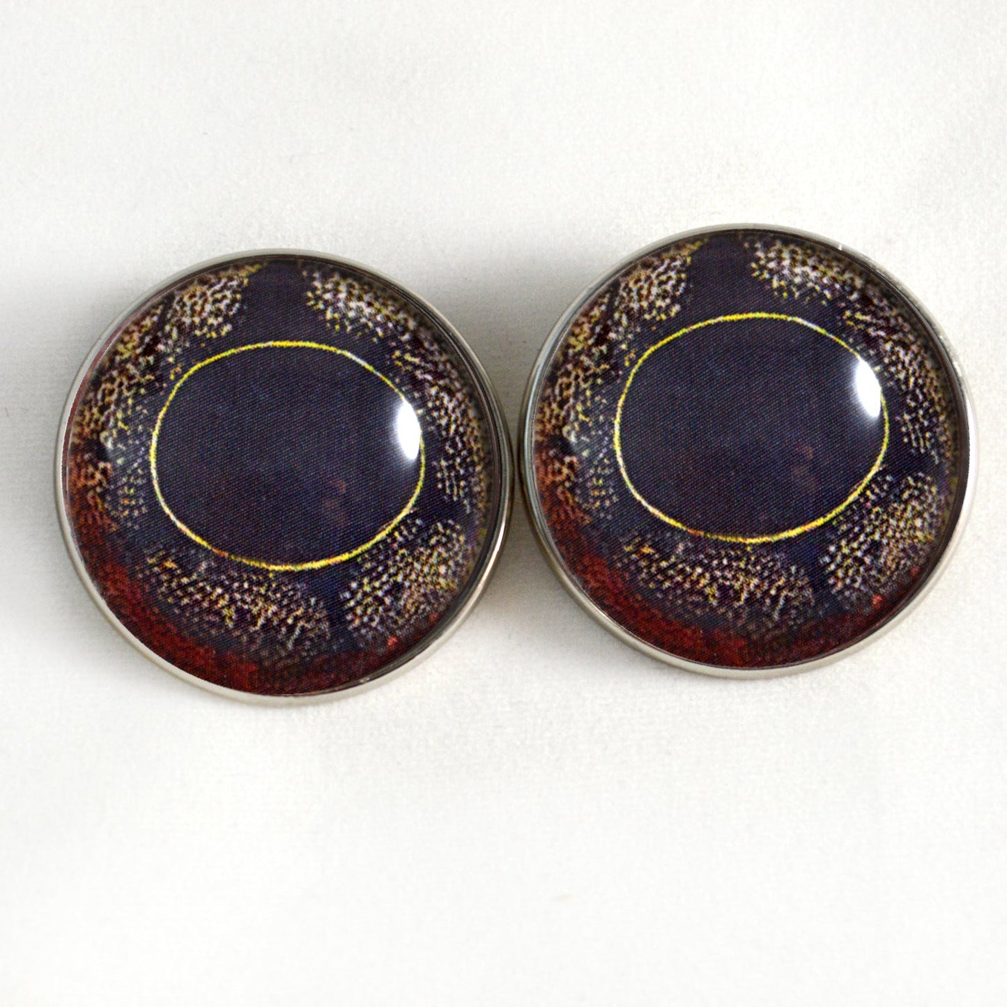 Copper Frog Sew-On Button Glass Eyes - Prismatic Fiber Arts