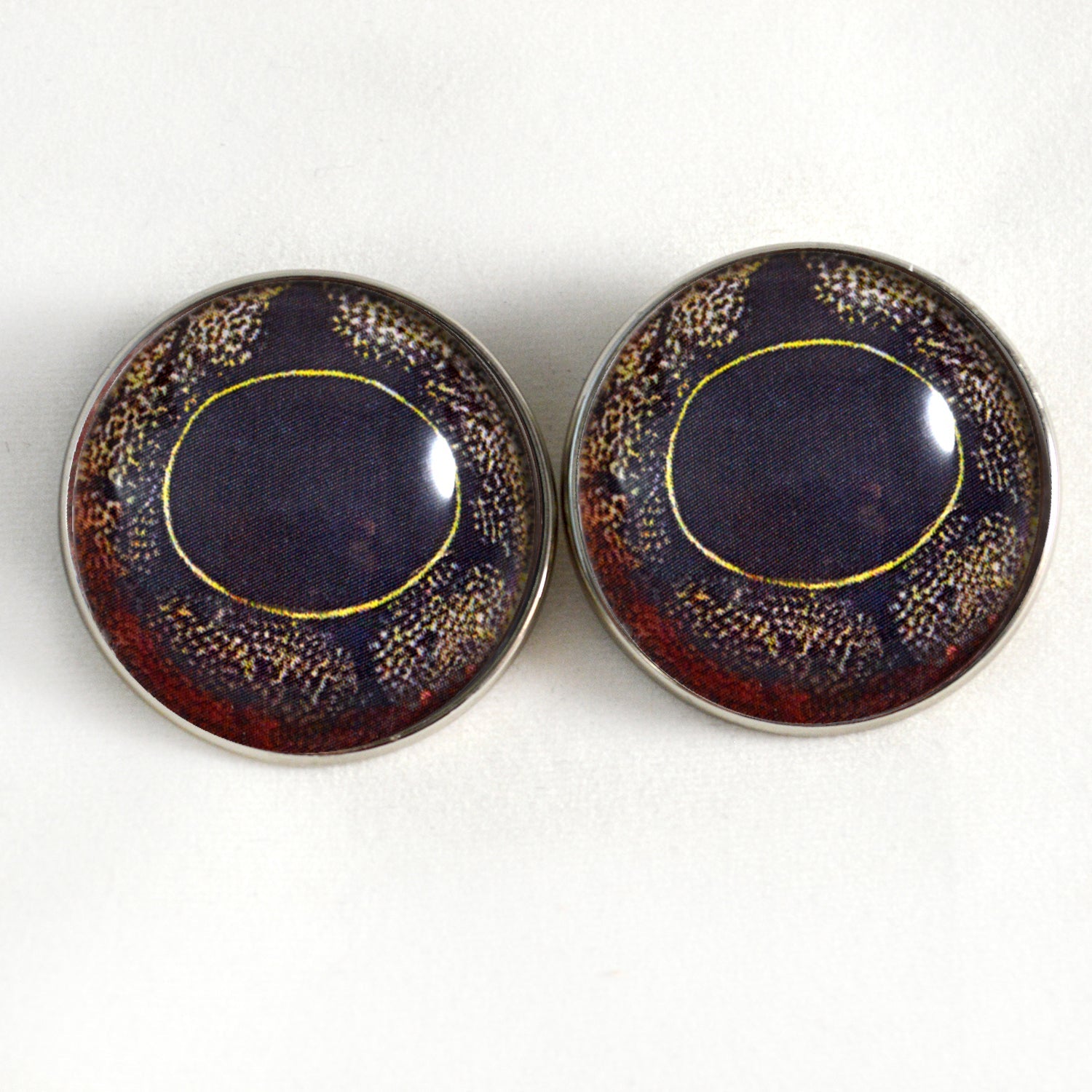 Copper Frog Sew-On Button Glass Eyes - Prismatic Fiber Arts