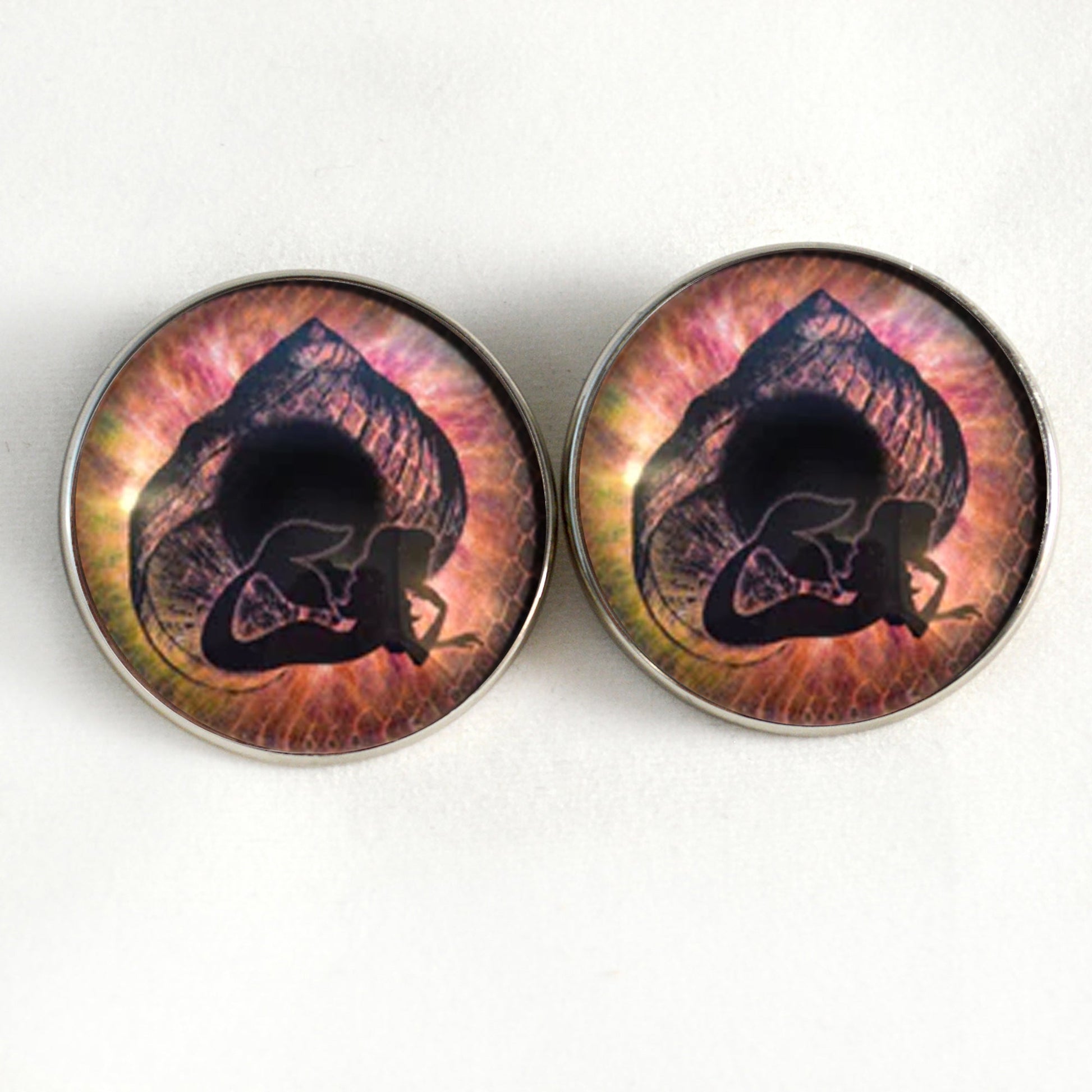 Coral Mermaid Seashell Sew-On Button Glass Eyes - Prismatic Fiber Arts