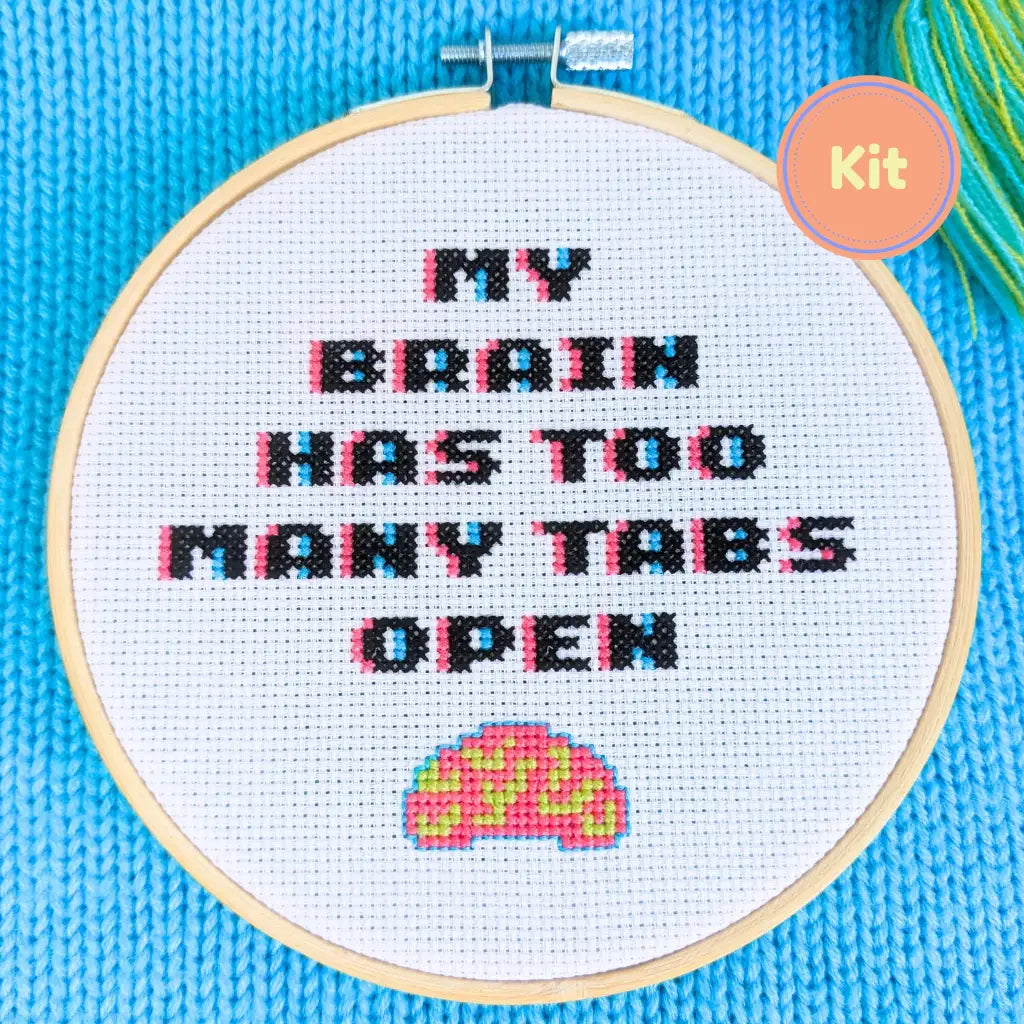 CPU Overload - Funny Relatable Cross Stitch Kit by Room for Calm - Prismatic Fiber Arts