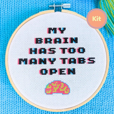 CPU Overload - Funny Relatable Cross Stitch Kit by Room for Calm - Prismatic Fiber Arts