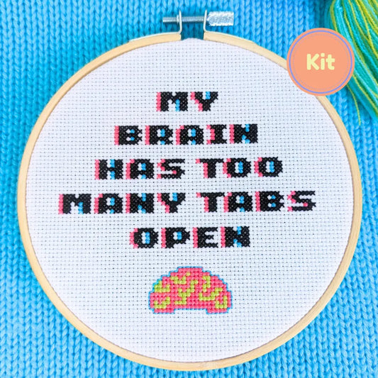 CPU Overload - Funny Relatable Cross Stitch Kit by Room for Calm