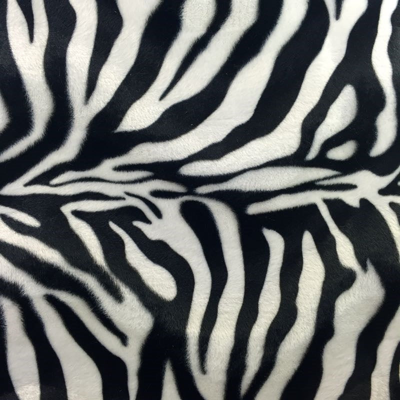 Big Zebra Print Velboa Faux Fur Fabric - Prismatic Fiber Arts