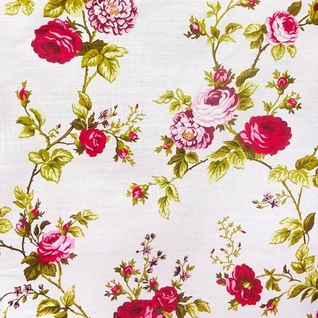 Rose Floral Print Poly Cotton Fabric - Prismatic Fiber Arts