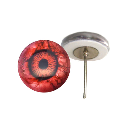 Dark Bloody Eyeball Glass Eyes on Wire Pin Posts