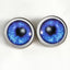 Dark Blue Anime with Whites Sew-On Button Glass Eyes - Prismatic Fiber Arts