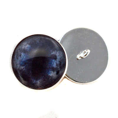 Dark Blue Horse Sew-On Button Glass Eyes - Prismatic Fiber Arts