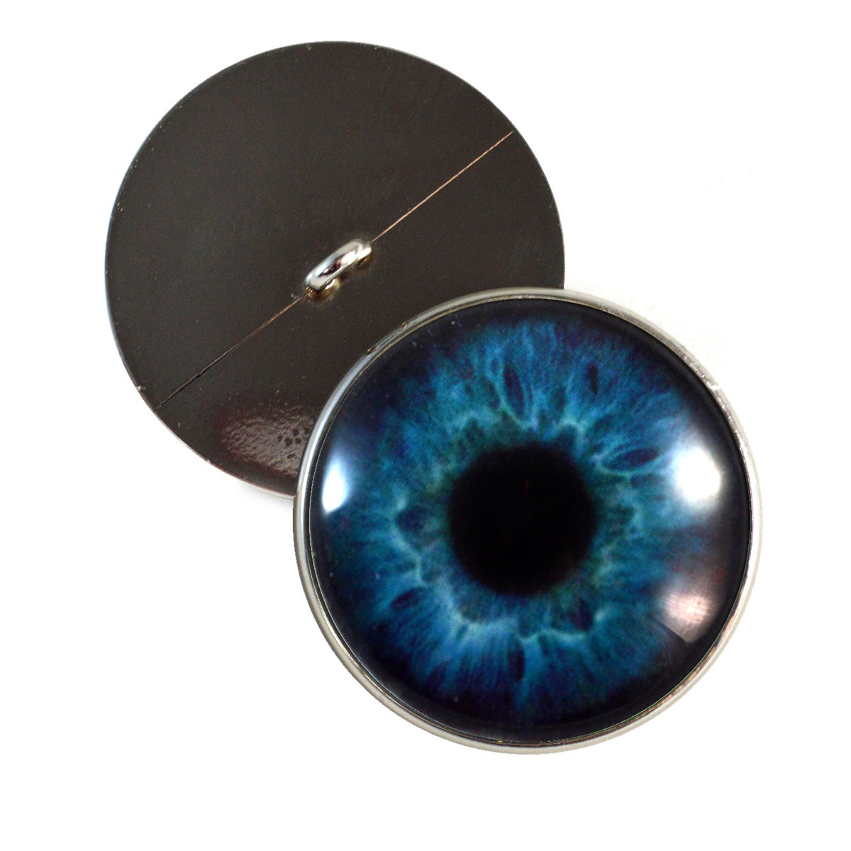 Deep Blue Human Inspired Sew-On Button Glass Eyes - Prismatic Fiber Arts
