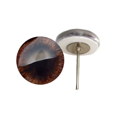 Dark Brown Fox Glass Eyes on Wire Pin Posts