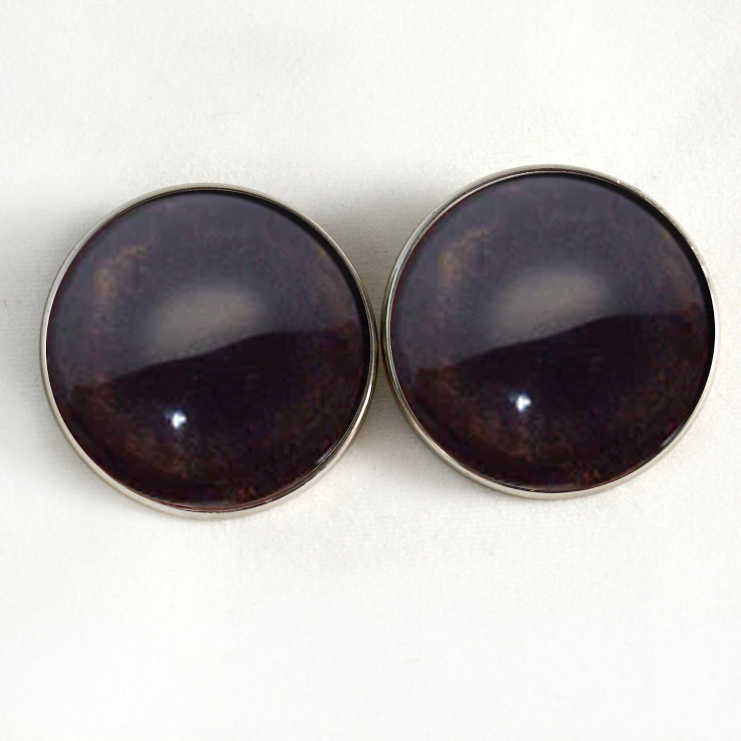 Dark Brown Dog Sew-On Button Glass Eyes - Prismatic Fiber Arts