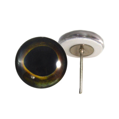 Dark Yellowtail Fish Glass Eyes on Wire Pin Posts