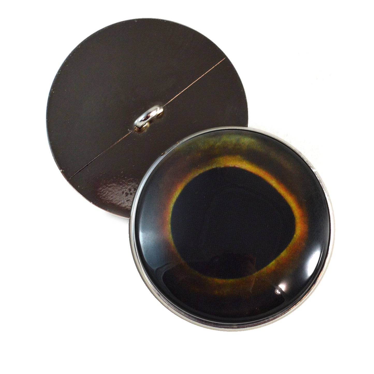 Dark Yellowtail Fish Sew-On Button Glass Eyes