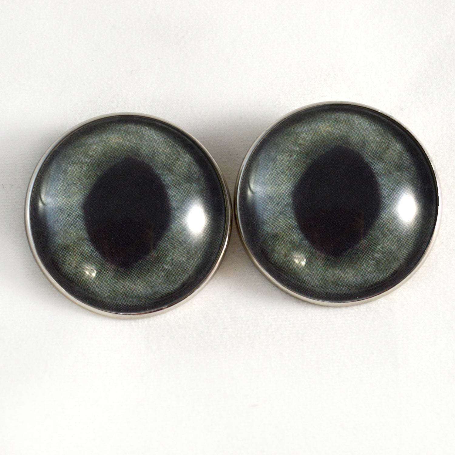 Dark Gray Cat Sew-On Button Glass Eyes - Prismatic Fiber Arts