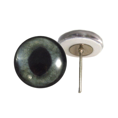 Dark Gray Cat Glass Eyes on Wire Pin Posts