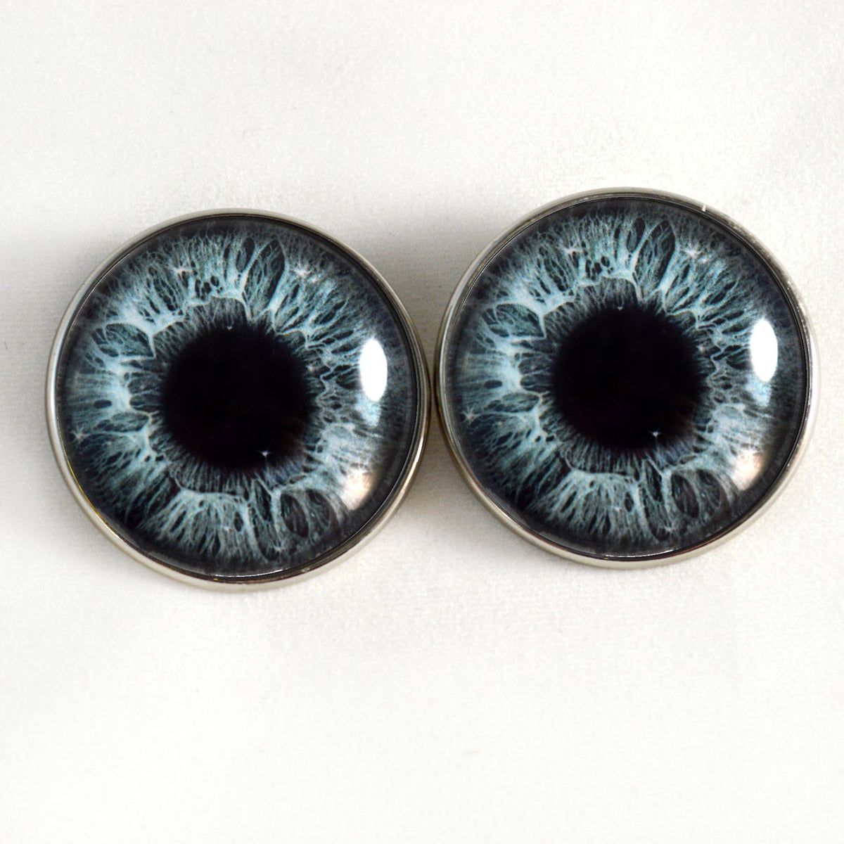 Sparkling Dark Gray Sew-On Button Glass Eyes - Prismatic Fiber Arts