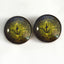 Dark Green Crocodile Gharial Sew-On Button Glass Eyes - Prismatic Fiber Arts