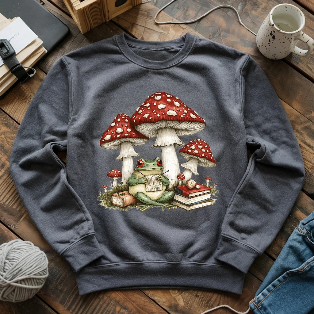 Knitting Frog Sweatshirt - Prismatic Fiber Arts