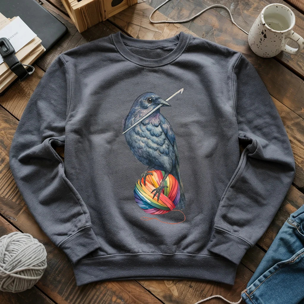Crochet Crow Sweatshirt - Prismatic Fiber Arts