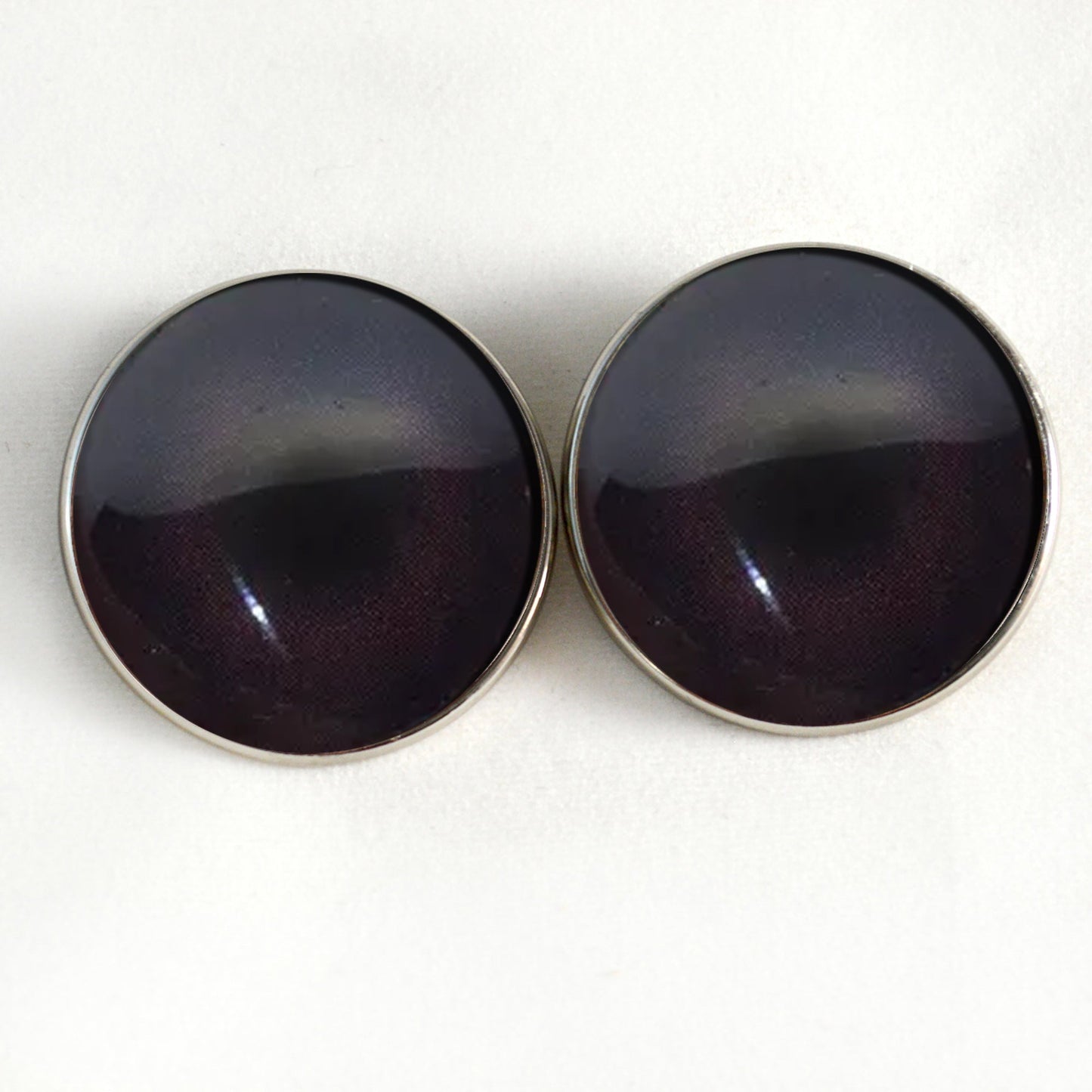 Dark Shiny Seal Inspired Sew-On Button Glass Eyes - Prismatic Fiber Arts
