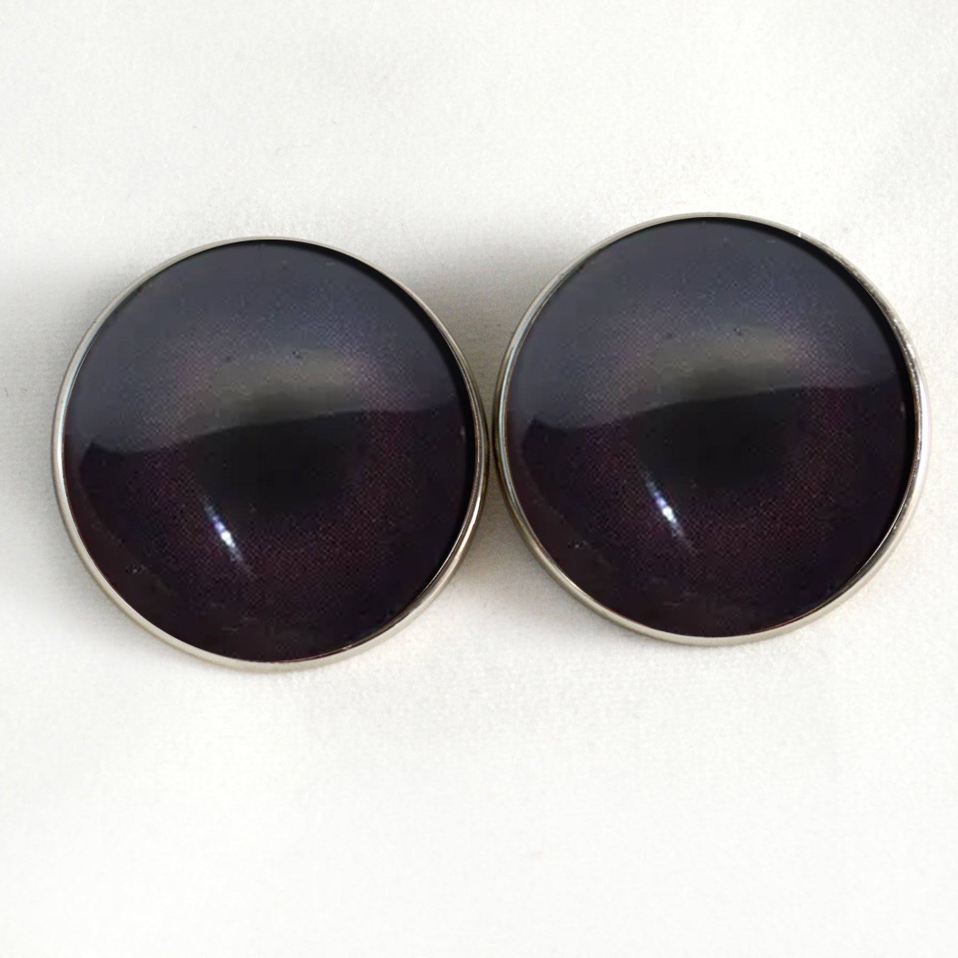 Dark Shiny Seal Inspired Sew-On Button Glass Eyes - Prismatic Fiber Arts