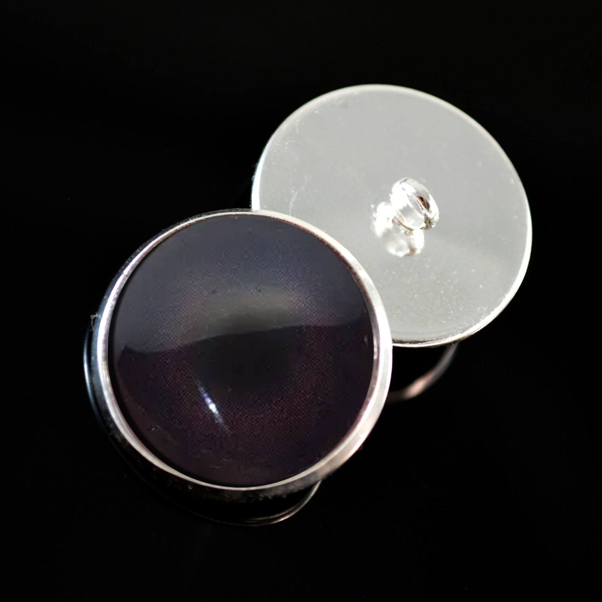Dark Shiny Seal Inspired Sew-On Button Glass Eyes - Prismatic Fiber Arts