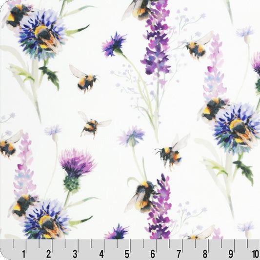 Digital Cuddle Amethyst Bee Garden 58"/60" Fabric per yard