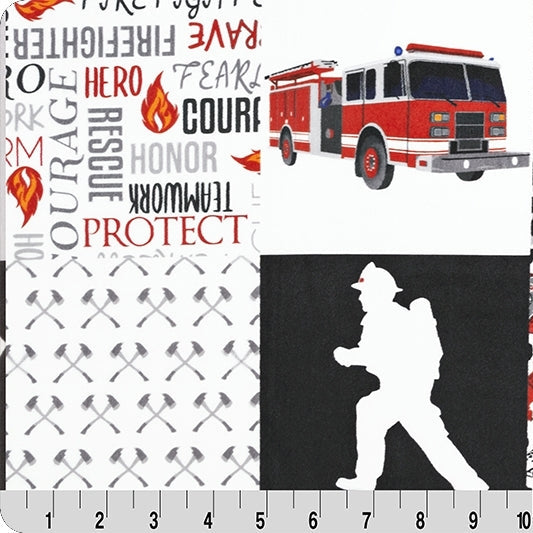 Digital Cuddle Scarlet Firefighter 58"/60" Fabric per yard