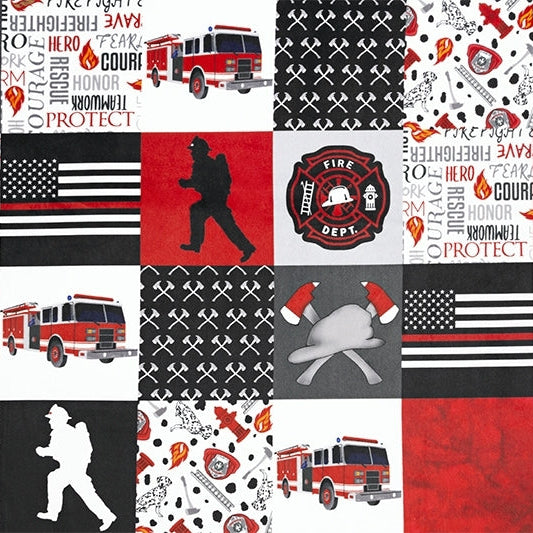 Digital Cuddle Scarlet Firefighter 58"/60" Fabric per yard