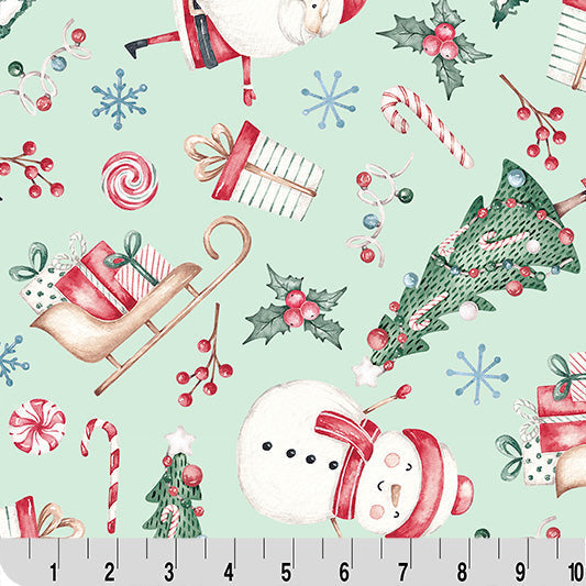 Digital Cuddle Juniper Jolly Santa 58"/60" Fabric per yard