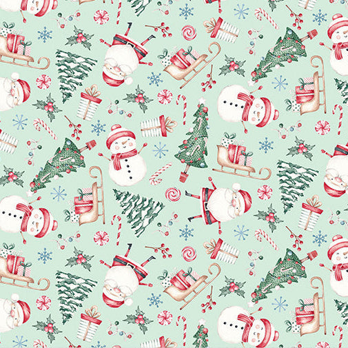 Digital Cuddle Juniper Jolly Santa 58"/60" Fabric per yard