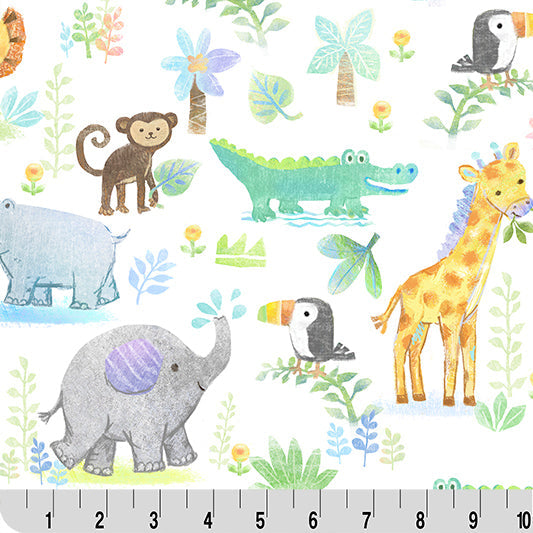 Digital Cuddle Multi Jungle Joy 58"/60" Fabric per yard