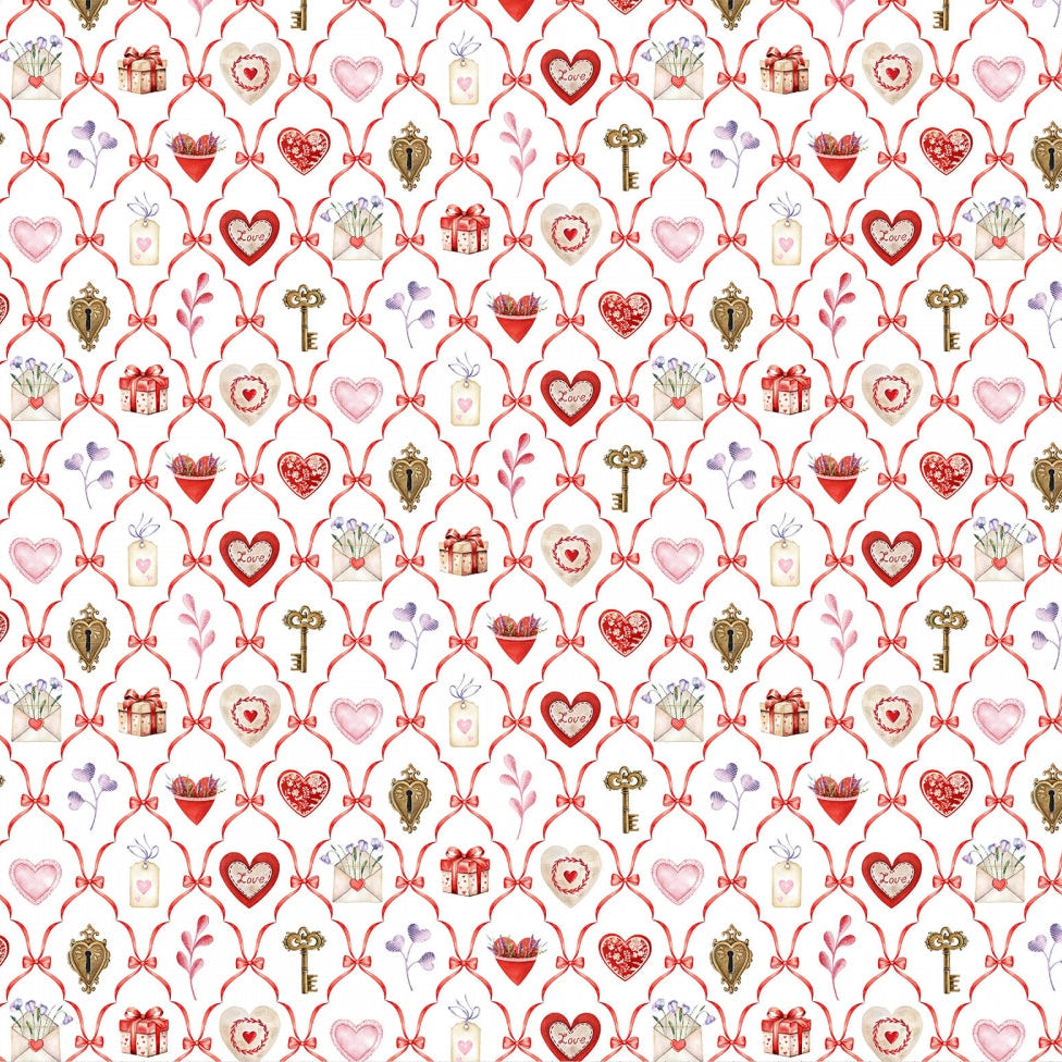 Digital Cuddle Multi Key To My Heart 58"/60" Fabric per yard