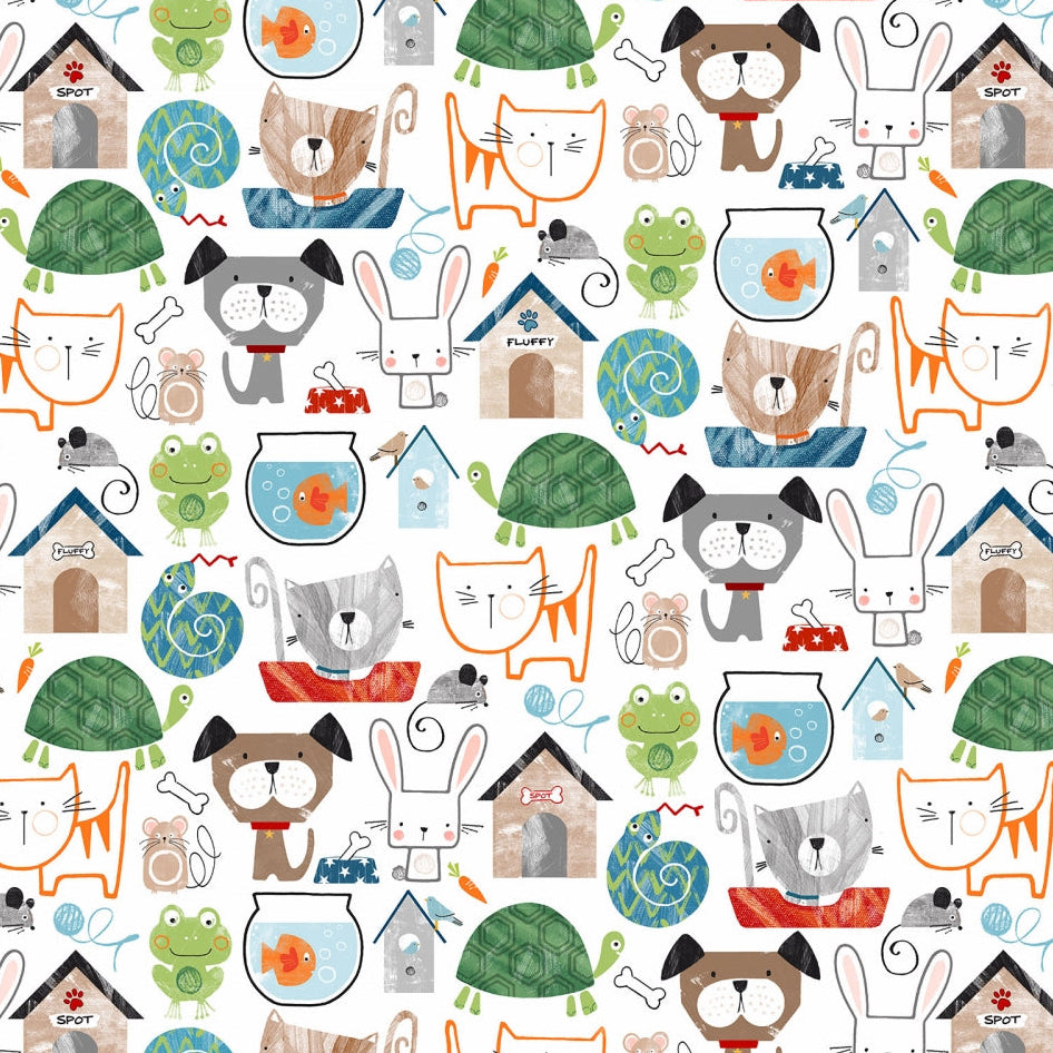 Digital Cuddle Multi Pet Shop 58"/60" Fabric per yard
