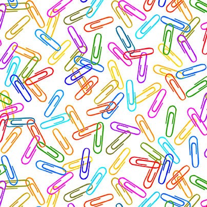 White Rainbow Paperclips Books are Magic Cotton 44"/45" Fabric Per Yard - Prismatic Fiber Arts