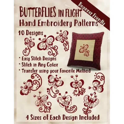 Butterflies in Flight Hand Embroidery Patterns