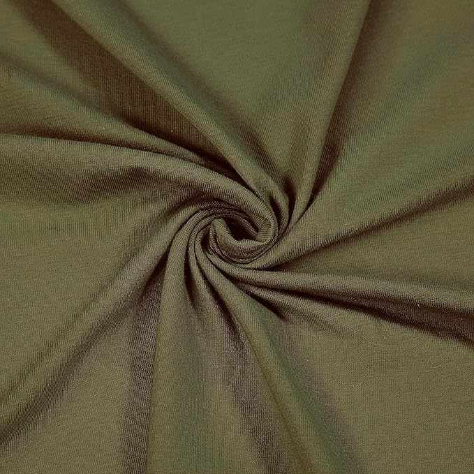FabricLA 10 oz Cotton Spandex Jersey Knit Fabric – 4-Way Stretch | Olive - Prismatic Fiber Arts