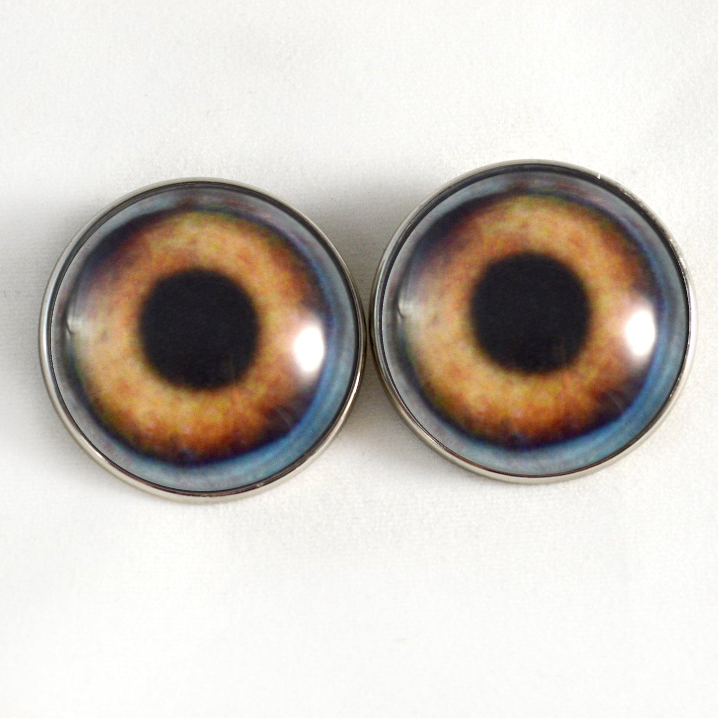 Light Brown Dog Sew-On Button Glass Eyes - Prismatic Fiber Arts