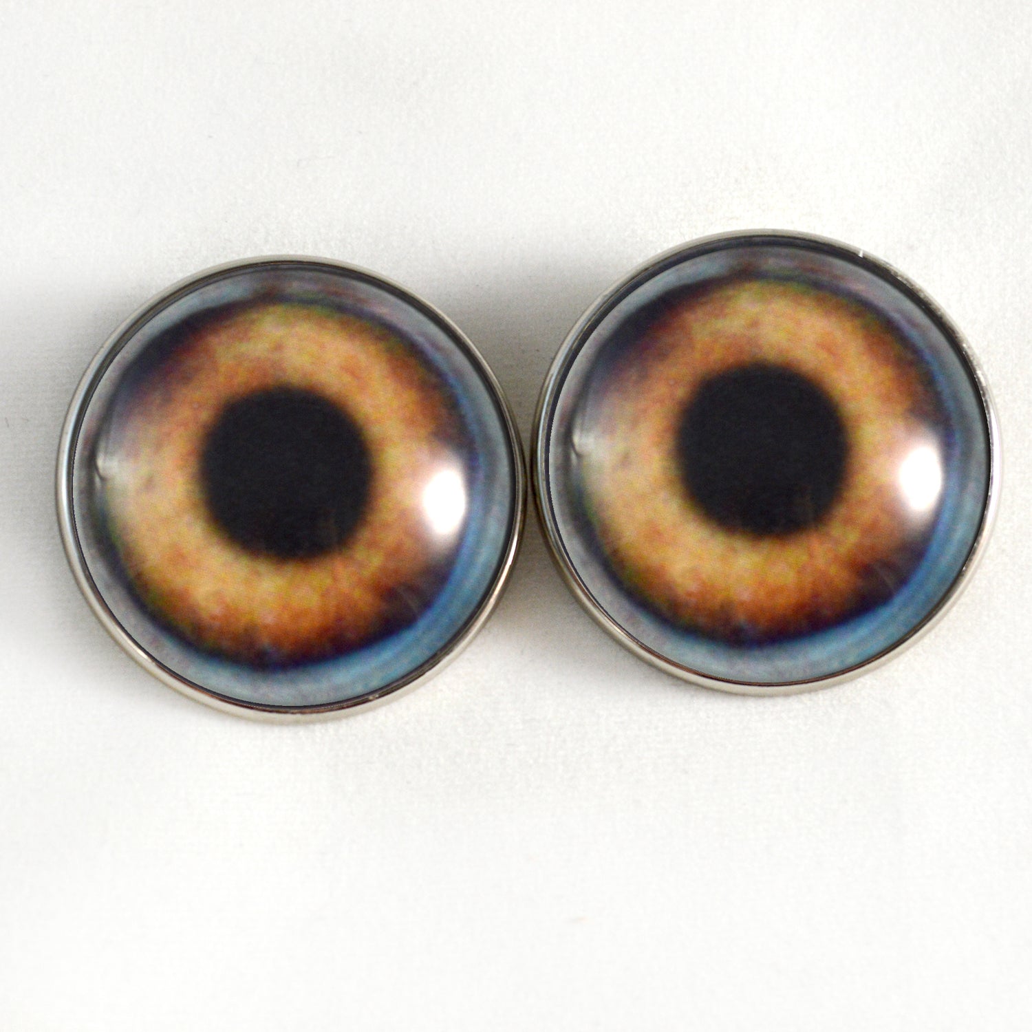 Light Brown Dog Sew-On Button Glass Eyes - Prismatic Fiber Arts