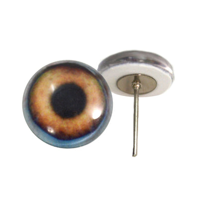 Light Brown Dog Glass Eyes on Wire Pin Posts