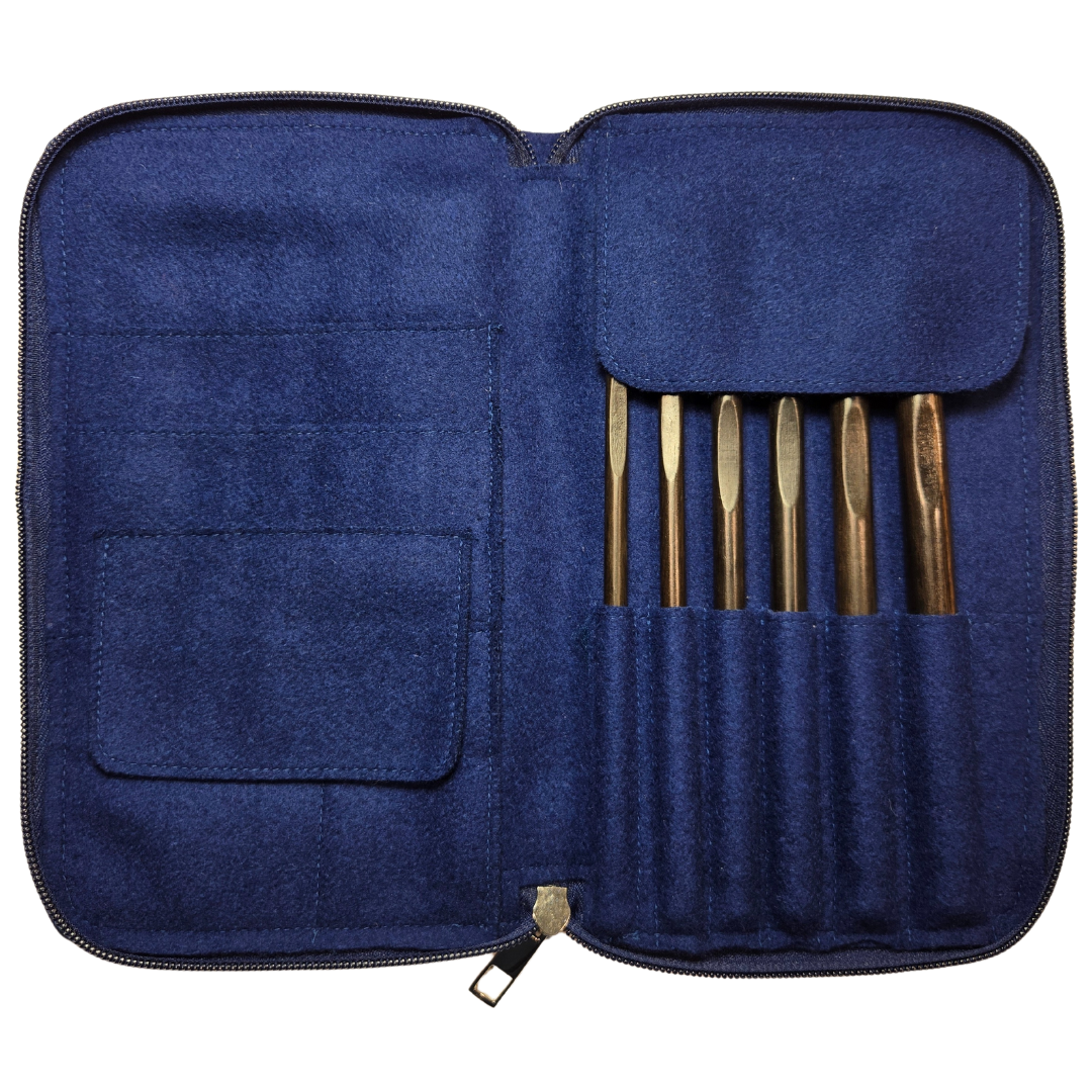 Infinity | Crochet Hook Set | Ebony | Sizes J, K, L, M, N, O | w/custom case - Prismatic Fiber Arts