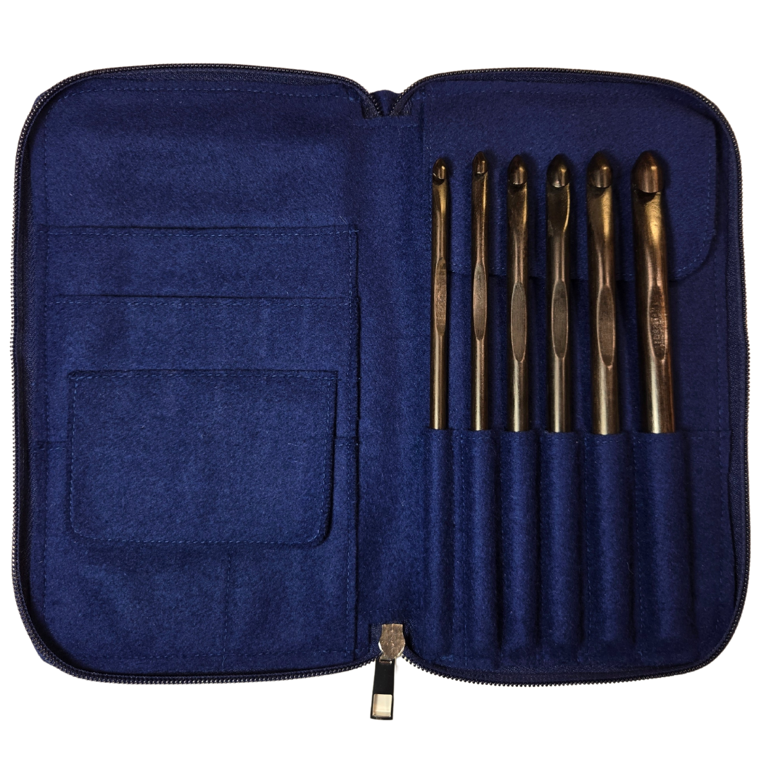 Infinity | Crochet Hook Set | Ebony | Sizes J, K, L, M, N, O | w/custom case - Prismatic Fiber Arts