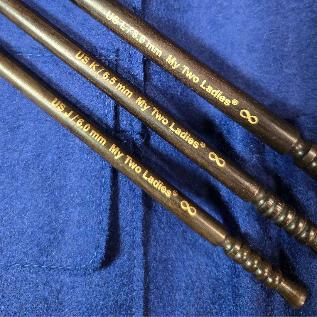 Infinity | Crochet Hook Set | Ebony | Sizes J, K, L, M, N, O | w/custom case - Prismatic Fiber Arts