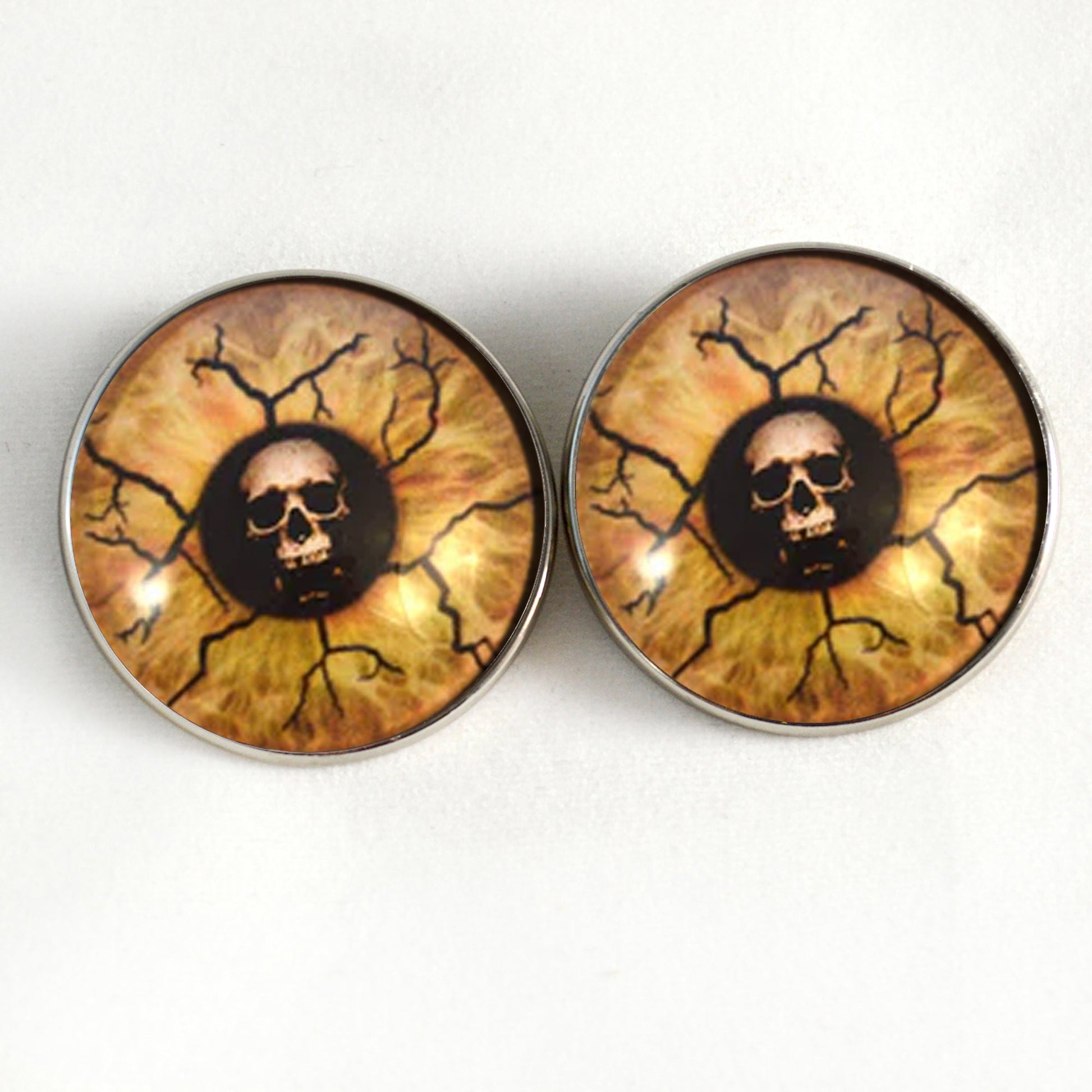 Eyes of Death Skull Sew-On Button Glass Eyes - Prismatic Fiber Arts