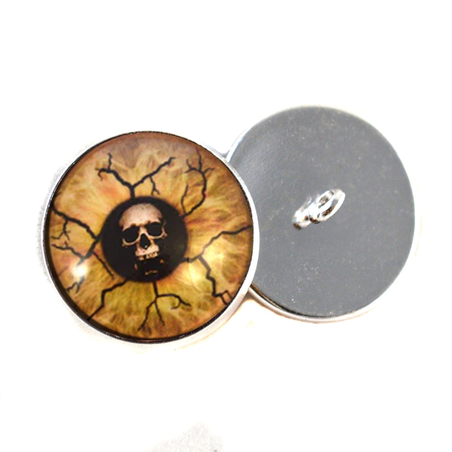 Eyes of Death Skull Sew-On Button Glass Eyes - Prismatic Fiber Arts