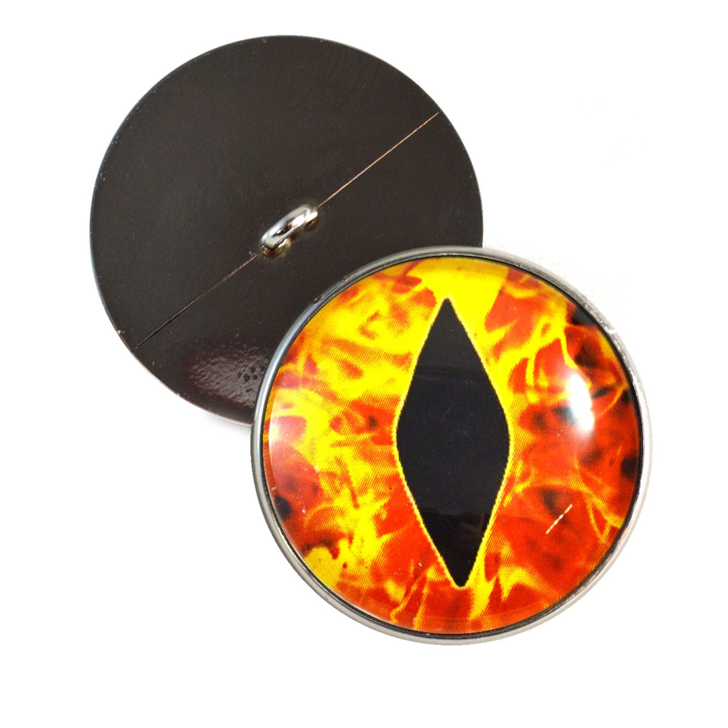 Fiery Flames Dragon Sew-On Button Glass Eyes - Prismatic Fiber Arts