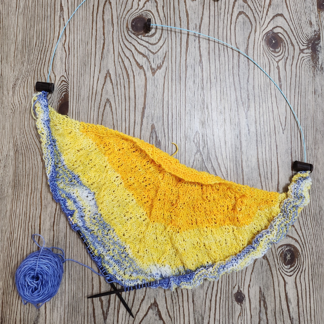 Blue Silk | Fine-Medium Set |  Adjustable Knitting Needles  | 4 Sizes | US5, US6, US7, US8 | w/custom case - Prismatic Fiber Arts