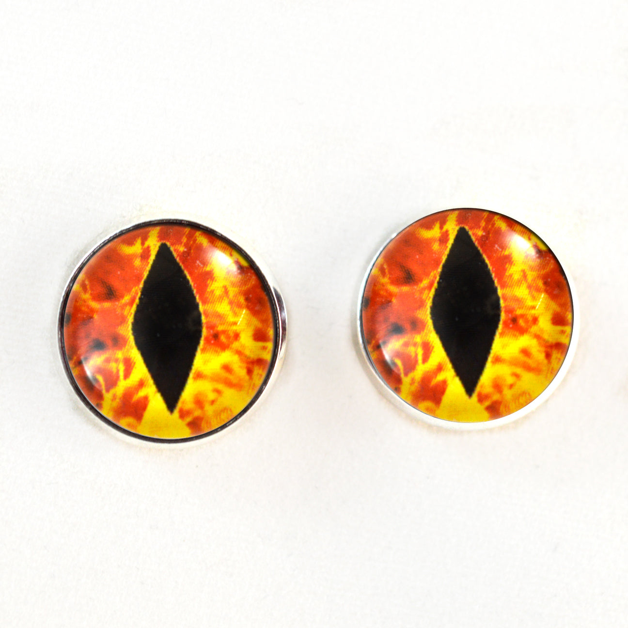 Fiery Flames Dragon Sew-On Button Glass Eyes - Prismatic Fiber Arts