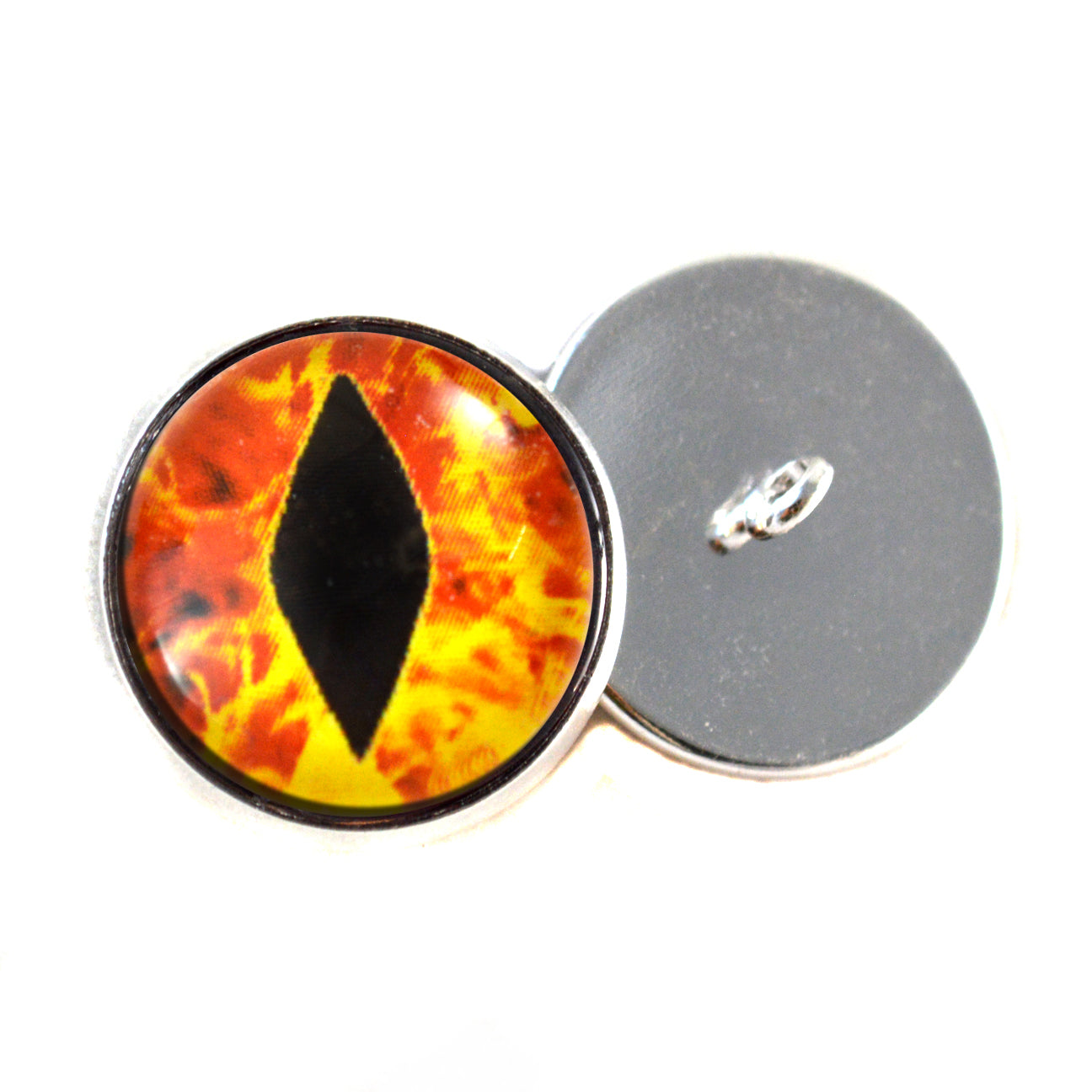 Fiery Flames Dragon Sew-On Button Glass Eyes - Prismatic Fiber Arts