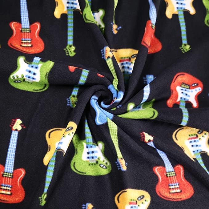 Anti-Pill Polar Fleece Fabric by the Yard – Guitar Design (60", 280 GSM) - Prismatic Fiber Arts