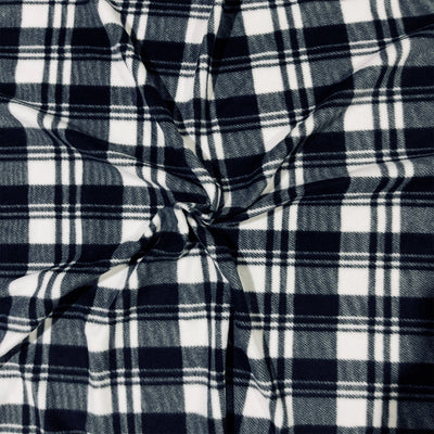 Anti-Pill Polar Fleece Fabric by the Yard – Plaid Black and White (60", 280 GSM) - Prismatic Fiber Arts